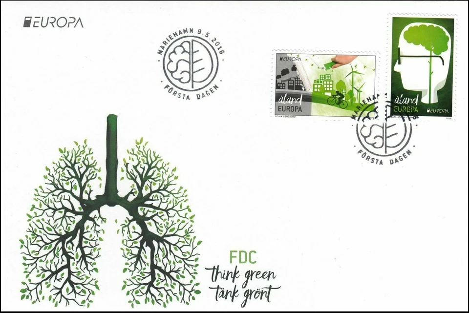 Green Tree World Think Green Save World Aland Island Finland Mint FDC 2016 - Image 1 of 1