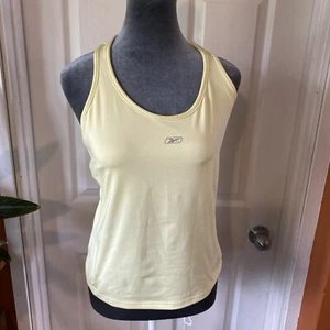 Reebok Play Dry Women’s XL Racerback Tank Stop Athletic Stretch Yellow - Picture 1 of 10