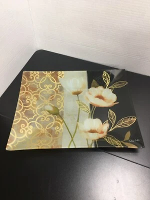 Plato de vidrio Prima Design diseño floral 10x13 Foto 1 de 2