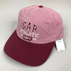 GAP Hat Happy Pink Organic Cotton Twill Athletic Dept Logo Baseball Cap NWT New - Picture 1 of 8