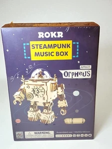 ROKR Orpheus Steampunk Spieluhr Kit-AM601 3D Holzpuzzle | NEU Versiegelt - Bild 1 von 6