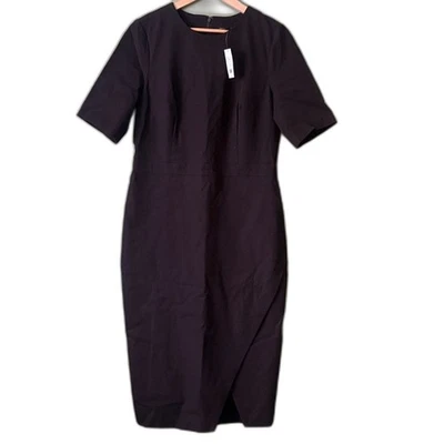 NWOT Banana Republic BLACK Midi Dress Office Workwear Business Sz 14 Tall - Image 1 of 4