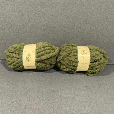 Yarn Bee Eternal Bliss Olive Green Jumbo Chenille Yarn Lot of 2 Hobby Lobby - Image 1 of 4