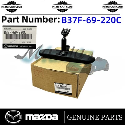 Mazda Genuine MX-5 Miata CX-7 RX-8 CX-9 2 3 5 6  Rear View Mirror B37F-69-220C - Image 1 of 4