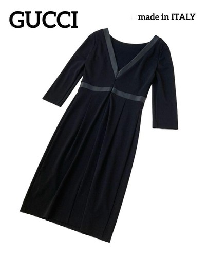 Abito Gucci linea pelle di agnello elasticizzato rayon nero 36 S 84730c