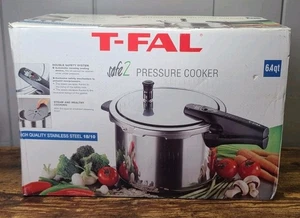 T-fal Safe2 Pentola a Pressione Piano Cottura Inox 6,4 Qt 6 L Nuova Sigillata - Foto 1 di 9