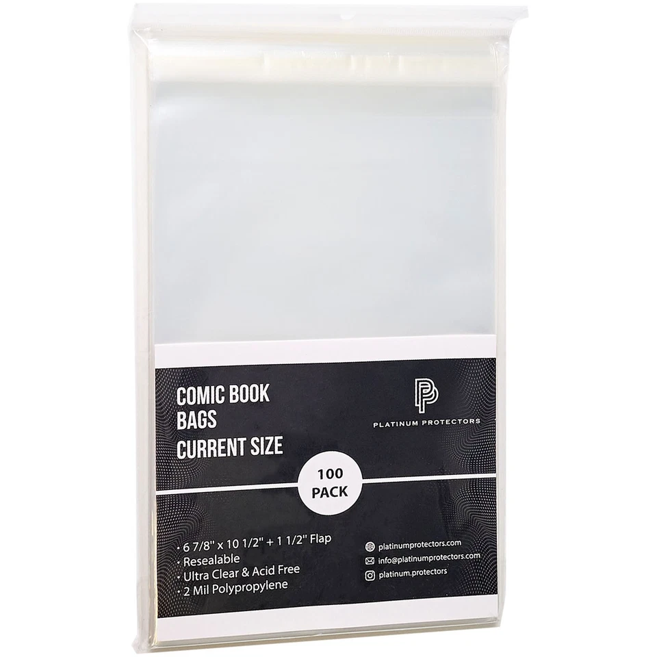 1000 bolsas de cómics para fundas premium resellables actuales/modernas estuche completo Foto 1 de 4