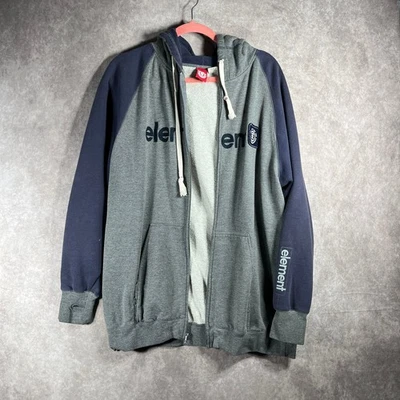 Sudadera con Capucha Element De Colección Para Hombre Grande Gris Azul Polar Patinador Y2K Años 90 Foto 1 de 4