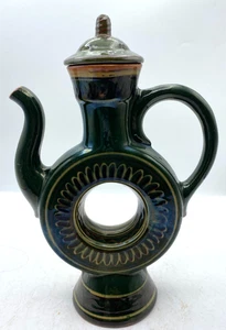 Vintage European Ceramic Donut Decanter/Teapot Handpainted 60s 70s - Picture 1 of 8