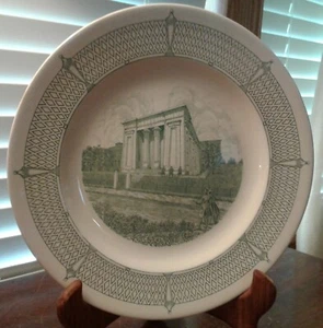 WEDGEWOOD CENTENNIAL MEDICAL COLLEGE OF VIRGINIA GREEN EGYPTIAN BUILDING PLATE - Picture 1 of 9