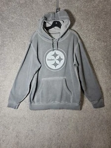 NLF Pittsburgh Steelers Mens Large Gray Pullover Long Sleeve Graphic Hoodie MARK - Picture 1 of 13