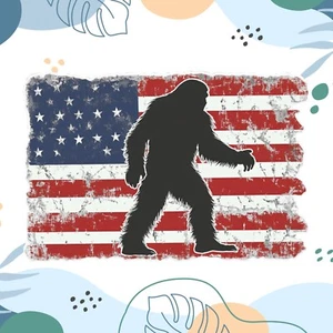 American Flag Sasquatch Yeti Bigfoot Decal Sticker for Car Truck Window Bumper - Imagen 1 de 12