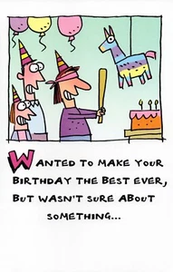 Funny Adult BIRTHDAY Card, Can You Fill a Piñata w/ Beer? — Gallant Greetings +✉ - Picture 1 of 4