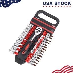 1/4” 28 Piece Metric Socket Wrench Set, 12pc Dr. Socket and 14pc connector - Picture 1 of 4