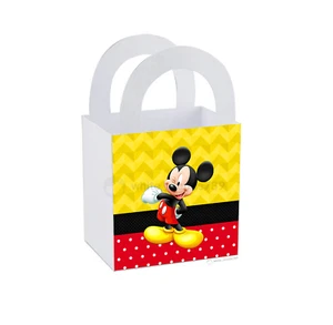 8 Mickey Mouse Treat Box Party Favor Loot Goody Bag Birthday  3" x 3"  - Picture 1 of 6
