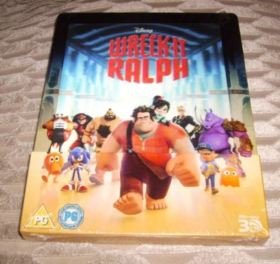 DISNEY'S WRECK IT RALPH - UK EXCLUSIVE 3D+2D LENTICULAR BLU RAY STEELBOOK NEW - Image 1 of 4