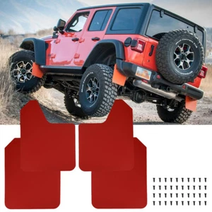 4X Guardabarros anchos para camioneta Jeep Wrangler JK JL guardabarros rojo contra salpicaduras guardabarros - Imagen 1 de 8