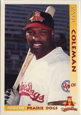 1996 Abilene Prairie Dogs Paul Coleman Trading Card
