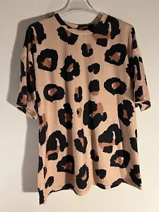 Womens Animal Print Top Lg - Picture 1 of 3
