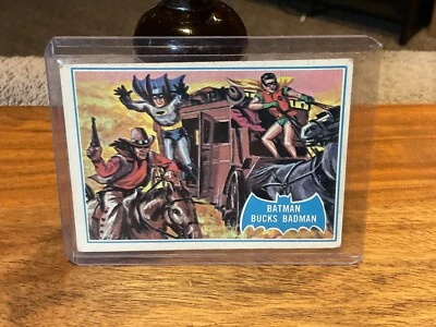 1966 Topps Batman Series B "Blue" Bat # 31B Batman Bucks Badman Western VG EX - Image 1 of 3