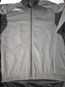 Louis Garneau Windbreaker Jacket Mens XL Gray Black Full zip Long Sleeves - Picture 1 of 7