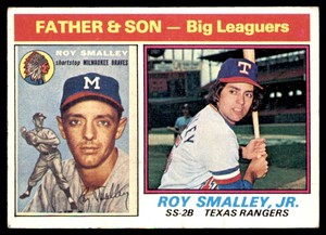 1976 Topps Roy Smalley/Roy Smalley Jr. Milwaukee Braves/Texas Rangers #70