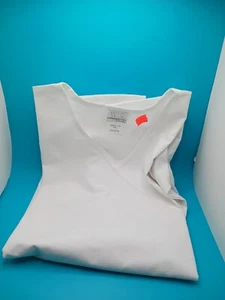 Medical Scrubs Women Fundamentals White Swan Size 2XL White 2 Pockets Tie Back - Picture 1 of 5