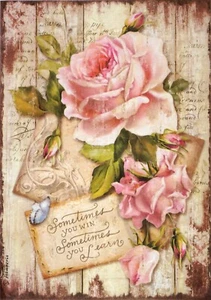 Rice Paper for Decoupage A/4 - Sweet Time Rose - Imagen 1 de 1