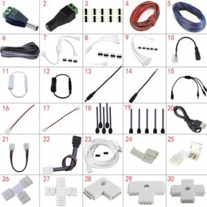 2835 3528 5050 5630 LED Strip Light PCB Connector Adapter Cable Clip Solderless - Picture 1 of 42