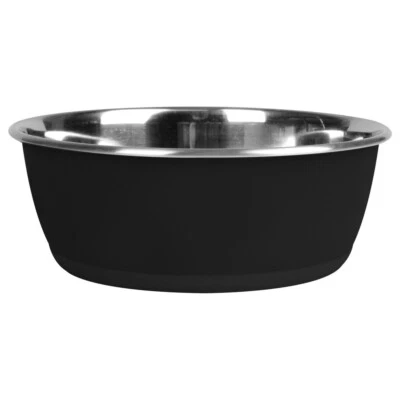 Karlie Hundenapf schwarz beschriftbar Edelstahl spülmaschinenfest Anti-Rutsch - Bild 1 von 2