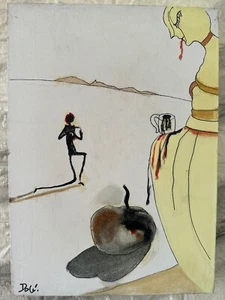 SALVADOR DALI painting oil on canvas signed and stamped - Picture 1 of 4