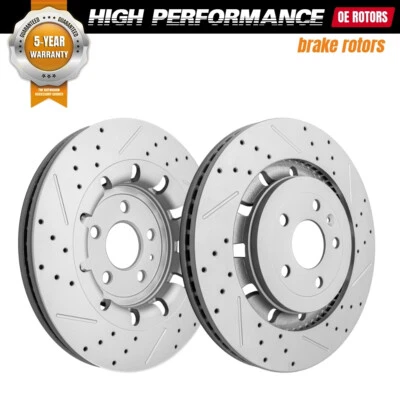 Rotor de disco de freno ranurado perforado delantero para Ford Explorer Flex Taurus Lincoln MKS Foto 1 de 4