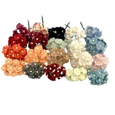 175 MIXED 3 Styles Cottage + Cherry Blossom Paper Flower Scrapbook (CCS Kit-B5) - Image 1 of 3