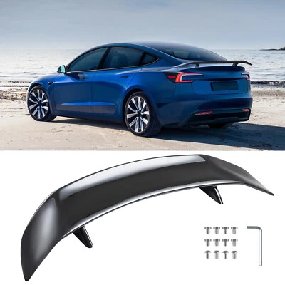 46" Gloss Black Car Rear Tail Trunk Spoiler Racing Wing For Tesla Model X Y 3 S Foto 1 de 4