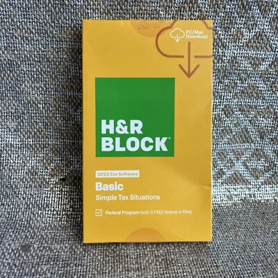 H&R Block Tax Software Basic 2023 [Key Card] Sealed NO STATE (ONLY CODE)  READ - Image 1 of 2