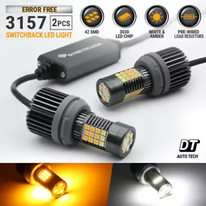 SYNETICUSA Canbus 3157 Switchback LED Bulb Turn Signal Day Time Light Resistor - Foto 1 di 7