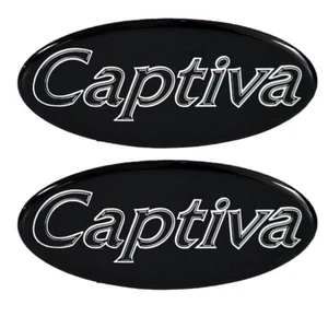 Rinker Boat Raised Decals | Captiva Black Silver 5 x 2 1/4 Inch (Pair) - Foto 1 di 1