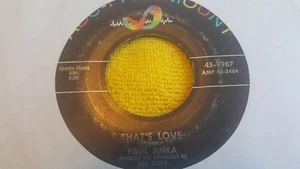 Paul Anka ‎– (All Of A Sudden) My Heart Sings / That's Love  - Picture 1 of 2