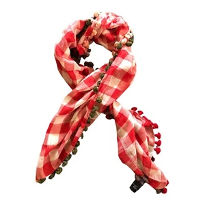 Paul Smith scarf Women Pom Pom Scarf Length 90 cm x W 90cm 100% Cotton - Picture 1 of 4
