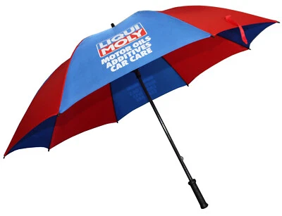 Liqui Moly Umbrella Motor Oil Blue Red Track Paddock Walking Hiking Rain Sun - Image 1 of 4