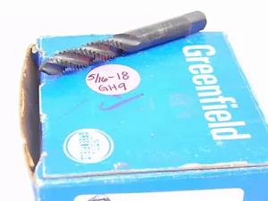 NUEVO GRIFO MANUAL DE FLAUTA ESPIRAL CON PUNTO ESPIRAL EXCEDENTE GREENFIELD (EE.UU.) 5/16-18NC GH9 - Imagen 1 de 1