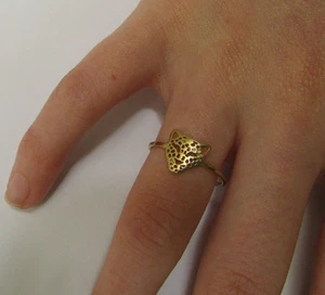 ¡Anillo apilable de leopardo relleno de oro! Banda de nudillos bastante simple para todos los tamaños - Imagen 1 de 1