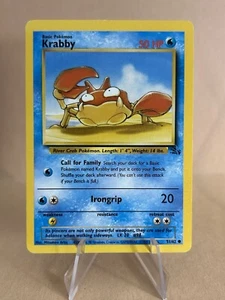 Krabby 51/62 Fossil Slash Symbol Error Rare Misprint Pokemon Card - Picture 1 of 2