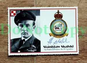 WW2: W/Cdr STANISLAW SKALSKI 501 Sqn Polish fighter pilot autographcard + bio - Picture 1 of 2