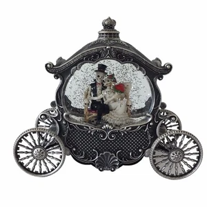 CRACKER BARREL HALLOWEEN SKELETT KUTSCHE TAG DER TOTEN GLITZER GLOBUS  - Bild 1 von 8