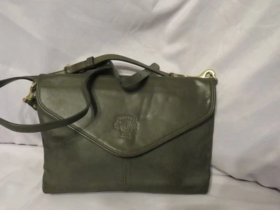 Cartera bandolera de cuero verde Ghurka Foto 1 de 4