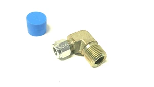 Parker CPI Male Elbow 3/8" OD Tube X 1/2" Male NPT Steel 6-8-CBZ-S - Picture 1 of 3