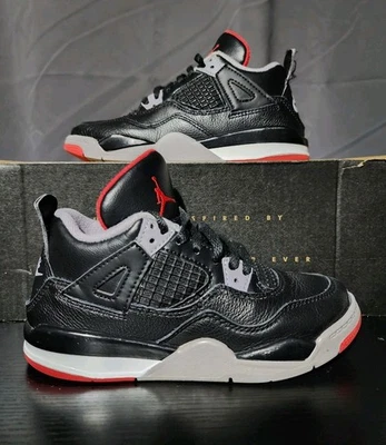 Nike Air Jordan 4 Retro Bred Zapatos Juveniles Talla 13C - BQ7669-006 Foto 1 de 4