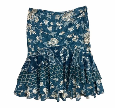 DE COLECCIÓN Y2K Lauren Ralph Lauren Falda Floral en Niveles Cambray Western Boho Para Mujer’s 4 Foto 1 de 4