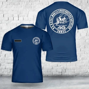 Custom Name NMCB 40 Navy Seabees Battalion Forty T-Shirt 3D - Picture 1 of 2